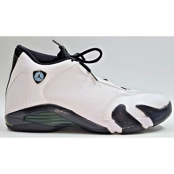 Size 12 - Air Jordan 14 Retro 2016 Oxidized Green 487471-106 White Black Sneaker - Picture 4 of 14